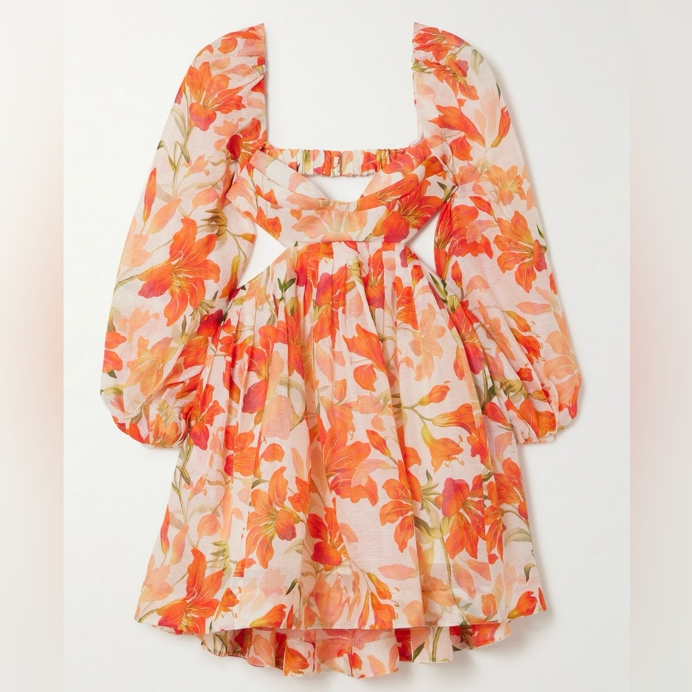Stunning  Zimmerman Tranquility floral linen and silk minidress in original box